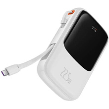 Внешний аккумулятор Baseus "Qpow Pro Digital Display Fast Charge Power Bank", 10000 mAh, белый