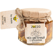 Мед натуральный цветочный "Zuzza" с цельным грецким орехом, 150 г