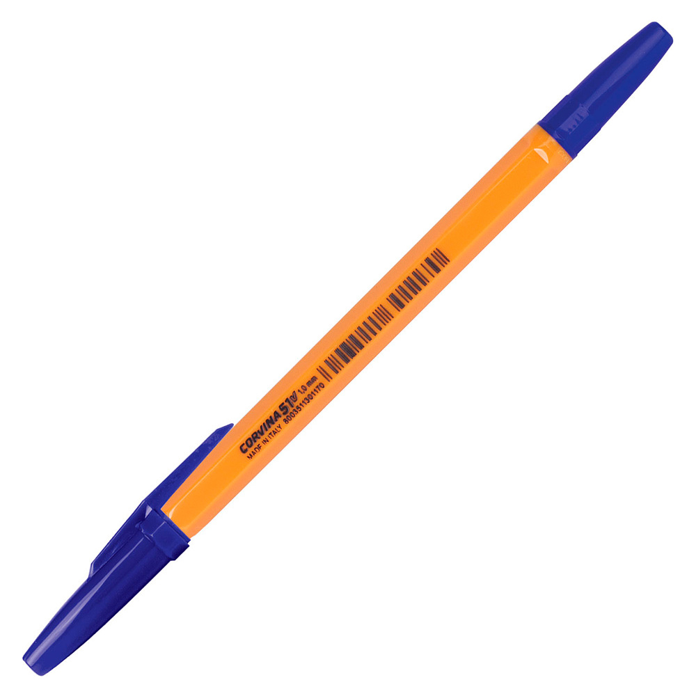 Ручка шариковая "Corvina", 1.0 мм, оранжевый, стерж. синий