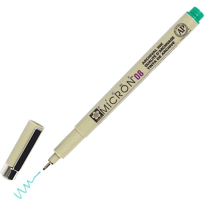 Ручка капиллярная "Pigma Micron", 0.5 мм, зелёный - 3