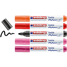 Набор маркеров для текстиля Edding "E-4500 Warm", 5 шт., ассорти