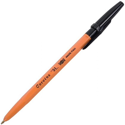 Ручка шариковая "Corvina", 1.0 мм, оранжевый, черный, стерж. черный