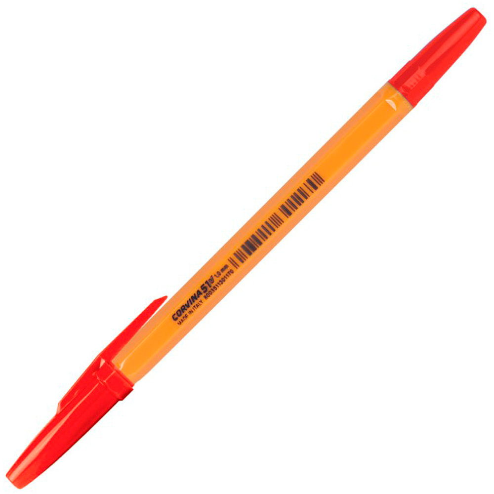 Ручка шариковая "Corvina", 1.0 мм, оранжевый, стерж. красный