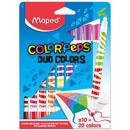 Фломастеры двухсторонние Maped "Duo Color Peps", 10 шт