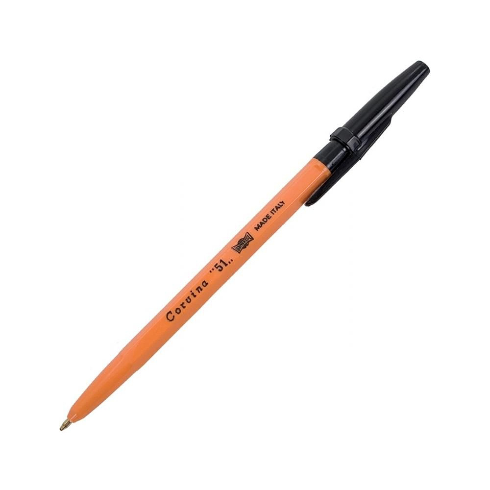 Ручка шариковая "Corvina", 1.0 мм, оранжевый, черный, стерж. черный