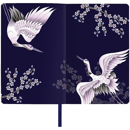 Ежедневник недатированный "Cranes", А5, 136 страниц, синий - 3