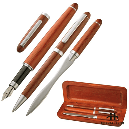 Письменный набор "EASY GIFTS Bangkok": ручка шариковая автоматическая, перьевая и нож для бумаги