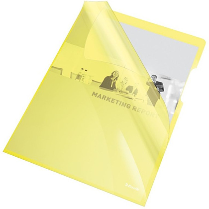 Папка-уголок "Кристалл", A4, 150 мк, пластик, желтый