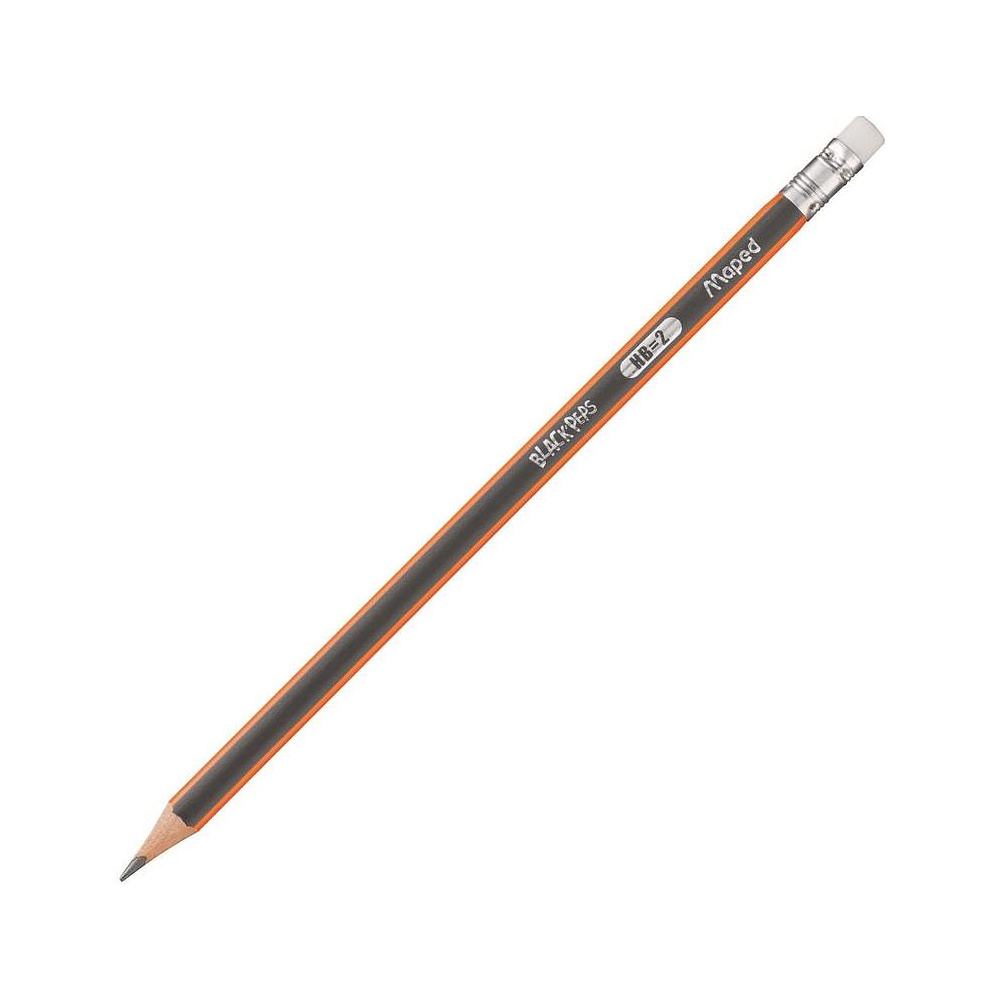 Набор карандашей простых Maped "Black Pep's", HB, с ластиком, черный (965126) - 2
