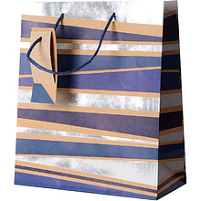 Пакет бумажный подарочный "Male stripe", 26.5x14x33 см